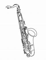 Saxophone Tenor Sax Alto Saxaphone Saxofoon Colorear Saxo Saxophones Telas Kleurplaten sketch template