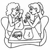Coloring Pages Cafeteria Getcolorings Trading Girls Lunches Color sketch template