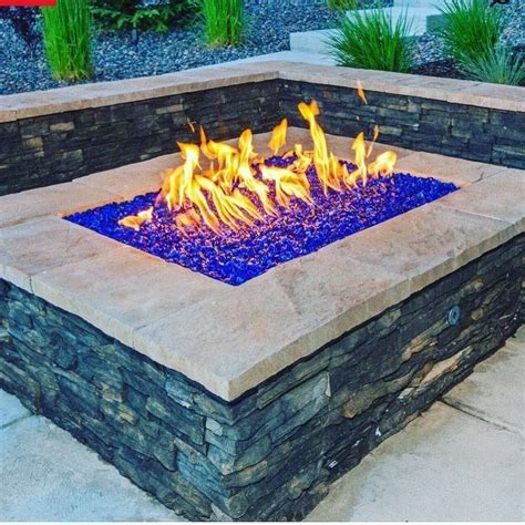 Buy Turquoise Fire Pit Glass Outdoor Fire And Patio