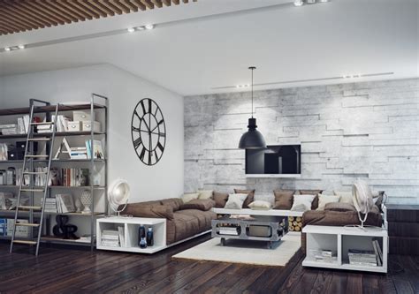 industrial style living room interior design ideas