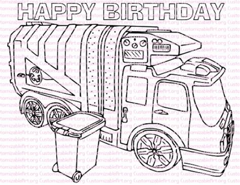 garbage truck birthday party printables garbage truck coloring page