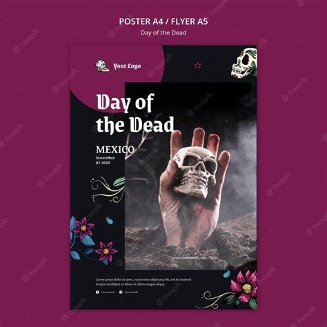 psd day   dead template poster