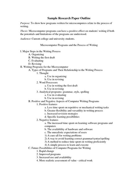 sample research paper outline