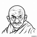 Gandhi Mahatma Sketch Coloring Clipartmag Affiches Tableaux sketch template