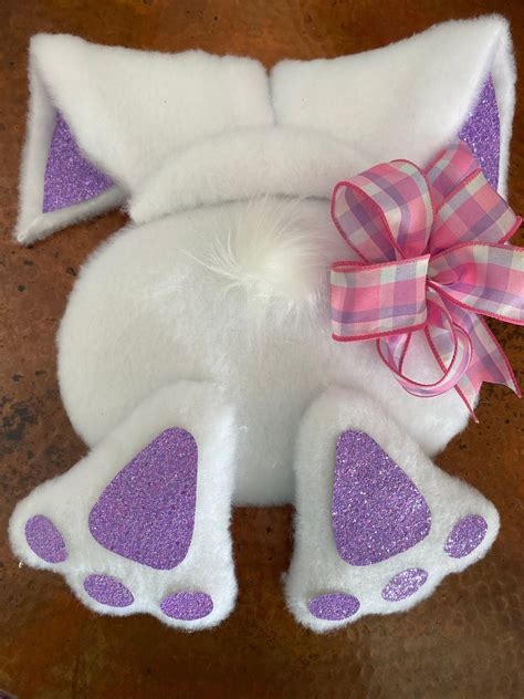 Bunny Butt Wreath Attachment Rabbit Wreath Attachment Purple Etsy