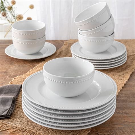 homes gardens  piece porcelain sophia beaded dinnerware set