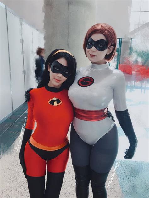 elastigirl and violet cosplay the incredibles know