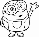 Minion Drawing Bob Minions Coloring Pages Clipartmag sketch template