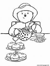 Coloring Paddington Breakfest Pages Printable sketch template