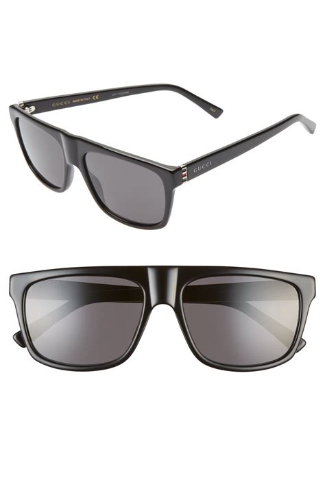 men s gucci 57mm rectangular sunglasses black grey the fashionisto