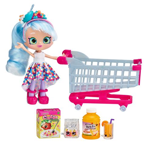 shopkins real littles shoppn cart pack doll playset chrissy puffs