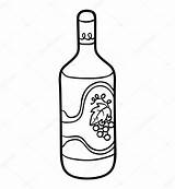 Wine Bottle Coloring Pages Template Bottles Glass sketch template