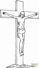 Coloring Pages Cross Jesus Printable Drawing sketch template