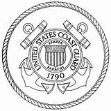 Coloring Military Uscg Seals Insignia Gaurd Coastguard Marines Brighten Coloringhome sketch template