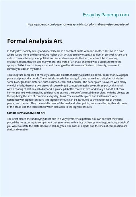 formal analysis art  essay