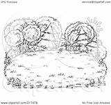Coloring Bushes Trees Outline Behind Illustration Clipart Lush Sun Royalty Rf Bannykh Alex 2021 sketch template