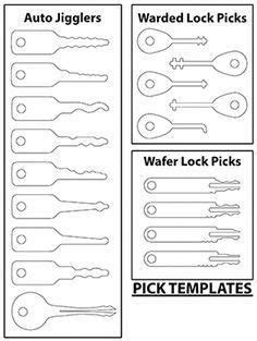 lockpick templates  invitation templates diy lock lock picking