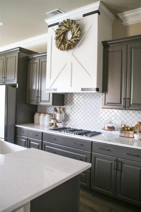 modern farmhouse kitchen  cabinet color urbane bronze  sherwin