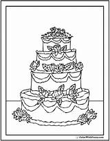 Cake Coloring Drawing Tiered Wedding Template Easy Three Pages Sheet Slice Veil Printables Line Getdrawings Silhouette Party Sketch Colorwithfuzzy sketch template
