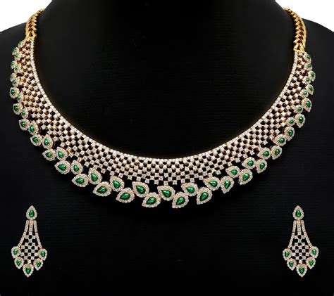stunning bridal diamond necklace set jewellery designs
