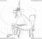 Moose Lineart Dunce Sitting Wearing Hat Illustration Royalty Clipart Chair Djart Cartoon Vector sketch template