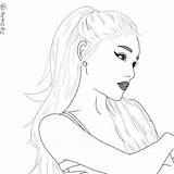 Ariana Grande Outline Drawing Drawings Coloring Pages Colouring Sketch Easy Getdrawings Cartoon Cool Choose Board People sketch template
