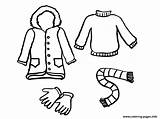 Clothes Winter Coloring Pages Clipart Colouring Clip Cloth Kids Line Draw Drawing Outline Dress Printable Color Fall Children Cliparts Cloths sketch template