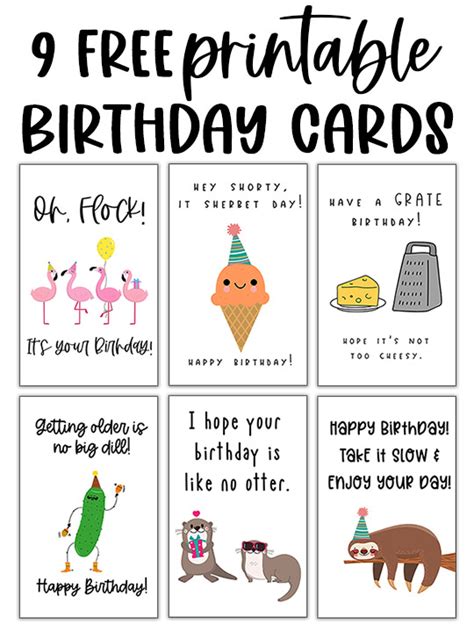 funny birthday cards  kids  printable