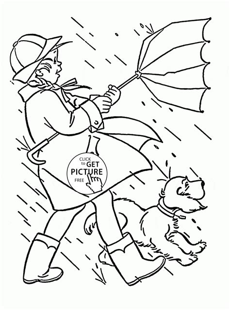 printable windy day coloring pages