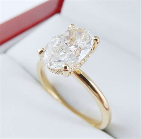 oval diamond engagement ring  hidden halo style diamondnet