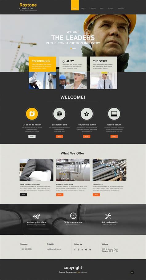 construction company responsive website template