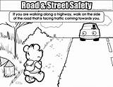 Coloring Safety Road Street Colouring Pages Walking Colour Highway Roads Color Activity Resolution Elementary Medium Template sketch template