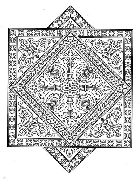 dover decorative tile coloring book raskraska mandala knizhka