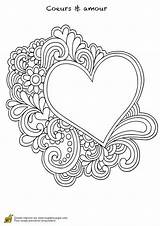 Coloring Pages Heart Mandala Colorama Coeur Adult Printable Doodle Hearts Zentangle Coloriage Hugolescargot Patterns Amour Colouring Google Corazon Anniversary Happy sketch template