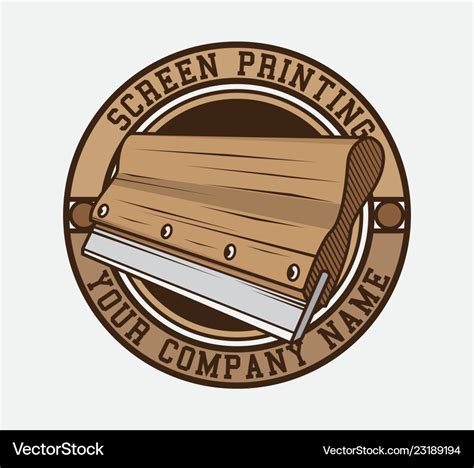 screen printing logo design royalty  vector image
