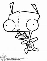 Gir Coloring Zim Invader Pages Rwam Clipart Popular Library Print Coloringhome sketch template