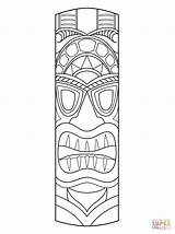 Tiki Totem Hawaiana Masque Hawaiano Masks Maske Supercoloring Masken Disfraz Ausmalen Tikki Maori Tembo Máscara Indianergeburtstag Ideen Hawaianas Estatuas Máscaras sketch template