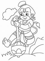 Hanuman Ji Coloring Pages Drawing Cloud Kids Lord Getdrawings Getcolorings Print Color Printable sketch template