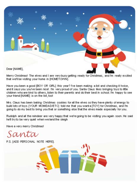 personalized printable letters  santa claus  printable
