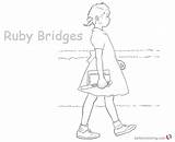 Ruby Bridges Coloring Goes School Printable Kids Pages Color sketch template