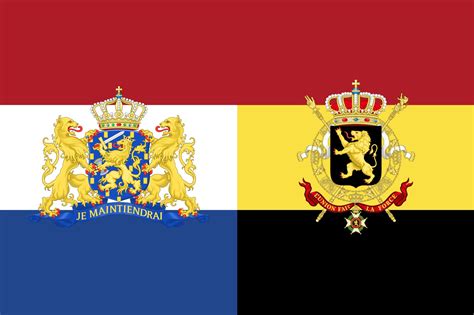 peacefully reunited flag of the dual kingdoms of the netherlands and