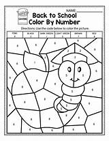 Number Worksheets Kindergarten Color Coloring Easy Math School Pages Kids Grade Preschool Activities Worksheet Middle 1st Back Fun Printable Addition sketch template