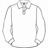 Polo Shirt Drawing Sleeve Long Shirts Collared Line Getdrawings sketch template