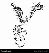 Phoenix Tattoo Vector Vectorstock Royalty sketch template