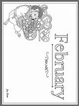Coloring February Months Year Pages Jan Brett Printable Janbrett Color Click Month Subscription Downloads sketch template