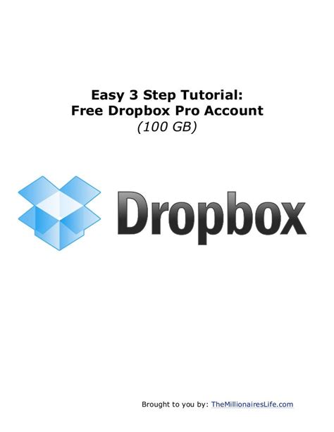 dropbox pro  gb account   simple steps