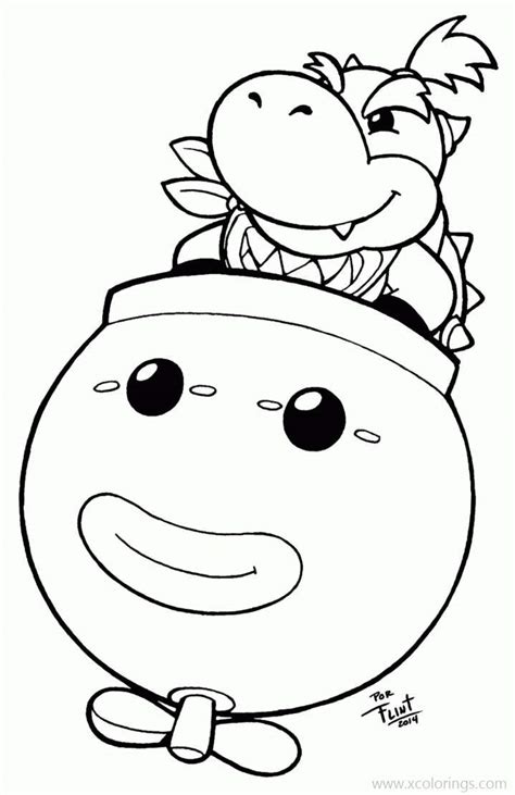 bowser jr  playing coloring pages xcoloringscom