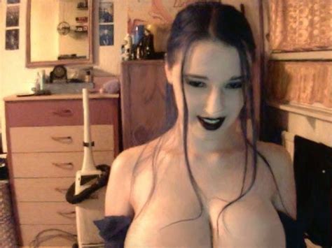 goth black haired webcam tits cleavage topless goth girl gothic amateur big tits huge boobs