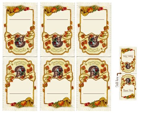 vintage creations thanksgiving diner place cards
