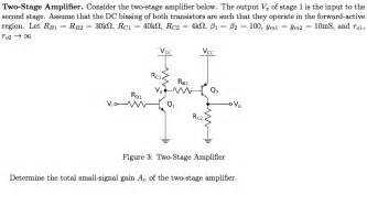 transistors solving   voltage gain  cascaded  stage amplifier electrical